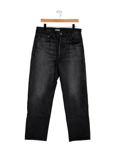 Pre-owned Auralee Straight-leg Jeans In Black