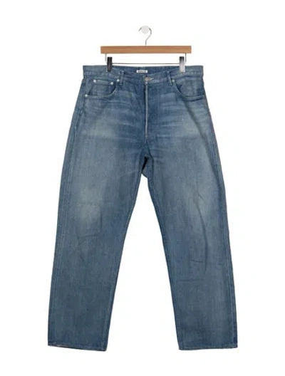 Pre-owned Auralee Straight-leg Jeans In Blue