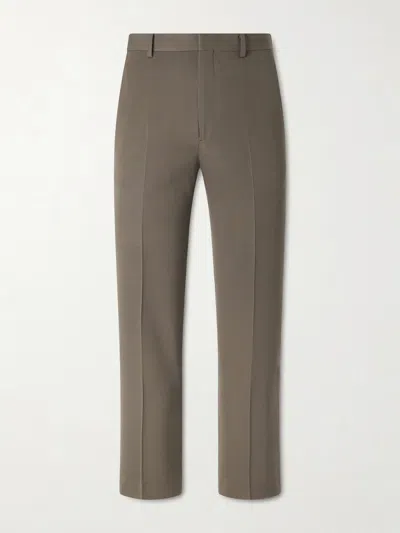 Auralee Straight-leg Wool-gabardine Trousers In Brown