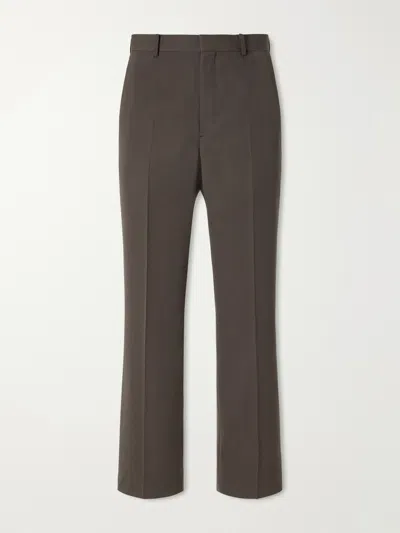 Auralee Straight-leg Wool-gabardine Trousers In Brown