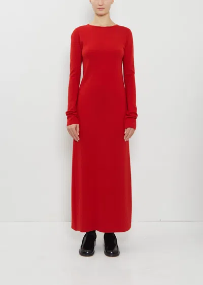 Auralee Stretch Wool Double Face Knit Dress In Red