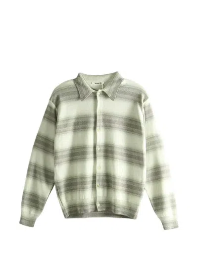 Auralee Striped Cardigan In Green