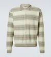 Auralee Cotton Silk Gradient Stripe Cardigan In Neutral
