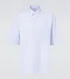 Auralee Blue Suvin High Count Cloth Stripe Shirt In White