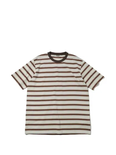 AURALEE AURALEE STRIPED COTTON T-SHIRT