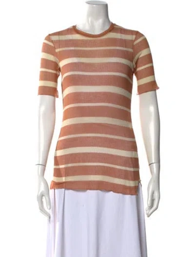 Pre-owned Auralee Striped Crew Neck Top In Multicolor