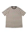 Auralee Embroidered Cotton Crew Neck Striped T Shirt In Multi