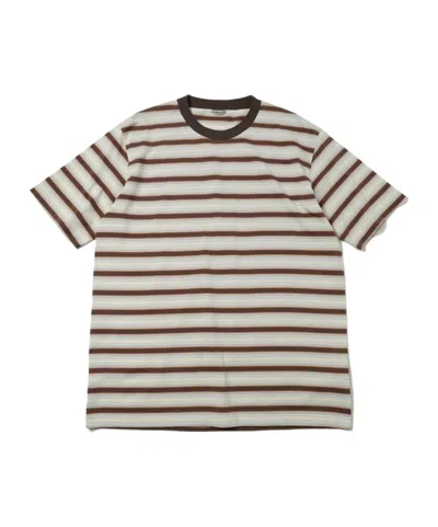 AURALEE STRIPED CREW NECK T-SHIRT