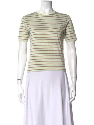 Pre-owned Auralee Striped Crew Neck T-shirt In Multicolor