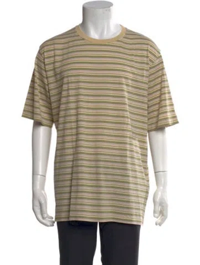 Pre-owned Auralee Striped Crew Neck T-shirt In Neutral