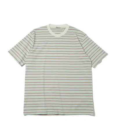 Auralee Striped Crewneck T-shirt In White