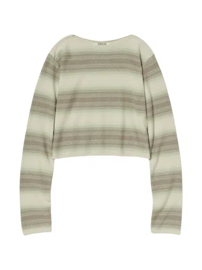 Auralee Striped Jumper In Neutral