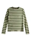 Auralee Striped Long-sleeve T-shirt In Green
