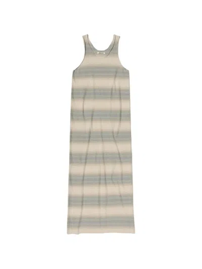 Auralee Striped Midi Dress In Gray