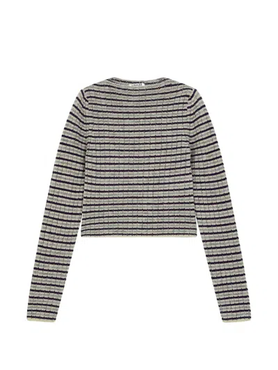 Auralee Striped Rib-knit Sweater In Multi