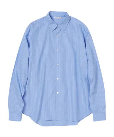 Auralee Striped Shirt In Blue