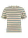 Auralee Multicolor Striped T-shirt In Gray