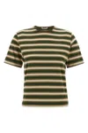 Auralee Striped T-shirt In Green