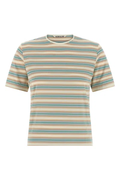 AURALEE STRIPED T-SHIRT
