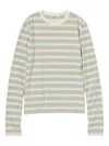 Auralee Striped T-shirt In Neutral