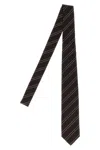 Auralee Striped Silk Tie In Black