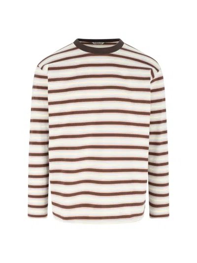 Auralee Striped T-shirt In Multi
