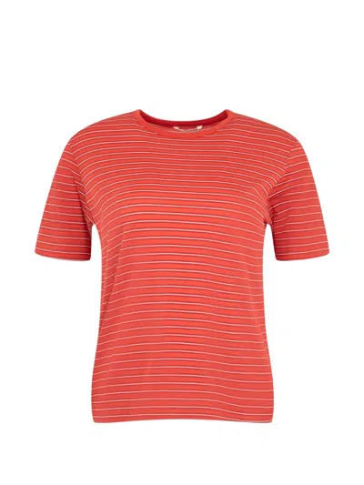 Auralee Striped Wool-jersey T-shirt In Red