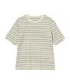 Auralee Striped T-shirt In White