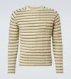 Auralee Striped Shetland Wool And Cashmere-blend Sweater In Neutral