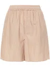 Auralee Super Fine Wool Striped Shorts In Neutrals