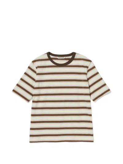 Auralee Striped-pattern T-shirt In Multi