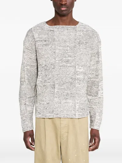 Auralee Structured Boat-neck Sweater In White