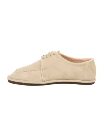 Pre-owned Auralee Suede Oxfords In Neutral