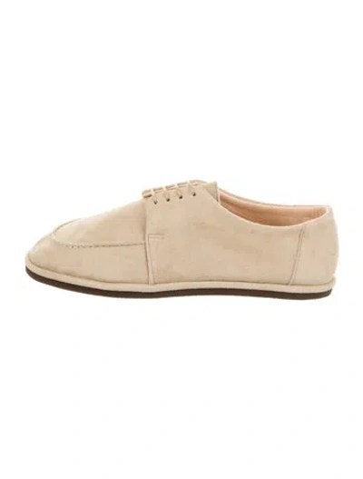 Pre-owned Auralee Suede Oxfords In Neutral