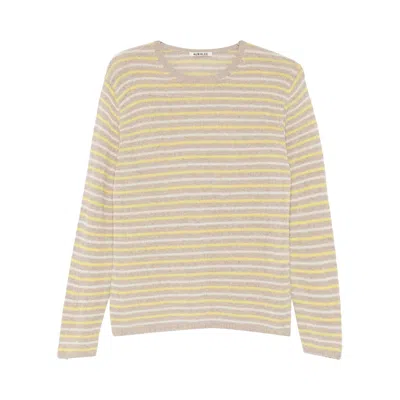 Pre-owned Auralee Summer Cashmere Pullover 'beige/yellow' | Men's Size 3