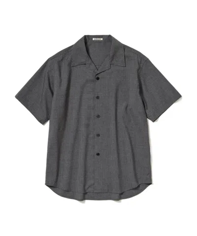 Auralee Summer Twist Cashmere Pora Half-sleeved Shirt In Gray