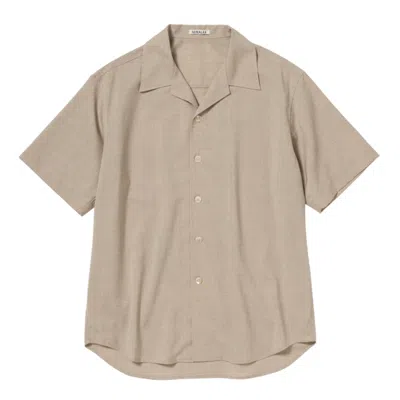 Auralee Summer Twist Cashmere Shirt In Brown