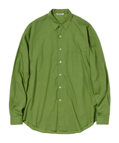 Auralee Super Fine Cotton Lawn Shirt In Green
