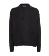 Auralee Super Kid Mohair-wool Brushed Polo Sweater In Black