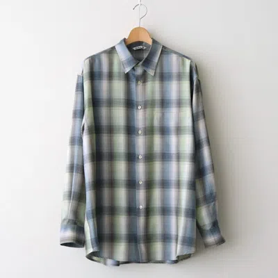 Pre-owned Auralee Super Light Wool Check Shirt (green)