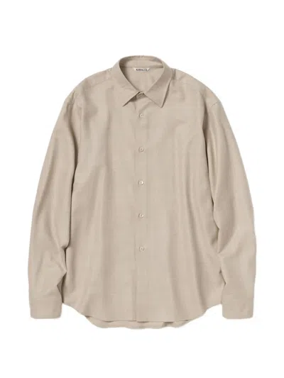 Auralee Super Light Wool Shirt In Neutral