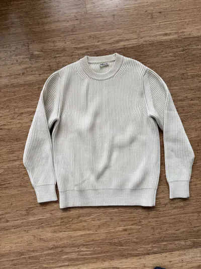 Pre-owned Auralee Superfine Wool Rib Knit Cashmere Wool Rib Knit In Sand