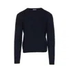 Auralee Lightweight Knit Long Sleeve Crew Sweater In Blue