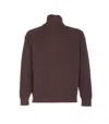 Auralee Fine Knit Turtleneck Long Sleeve Sweater In Brown