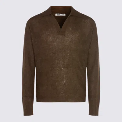 AURALEE SWEATERS DARK BROWN