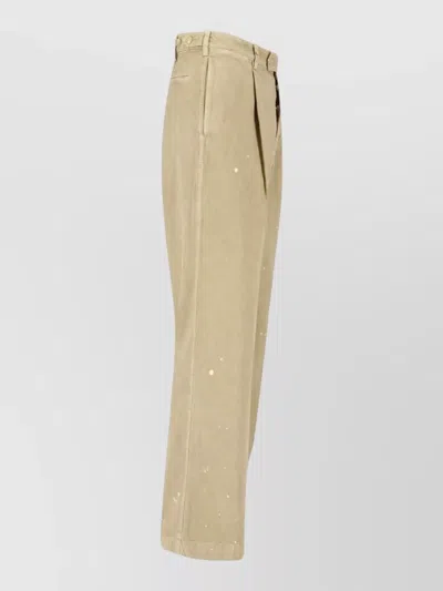 Auralee Tailored Shorts Belt Loops Pleats Pockets In Brown