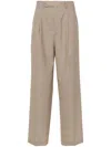 Auralee Taupe Pleated Trousers In Neutrals