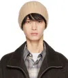 Auralee Tan Brushed Beanie In 24589333 Beige