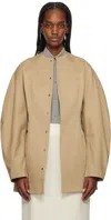 Auralee Tan Washed Finx Chino Half Coat In Camel Brown