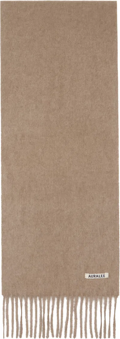 Auralee Taupe Baby Cashmere Long Stole Scarf In Natural Brown